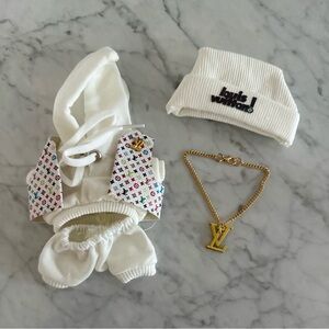 Stylish White Labubu Accessory Set